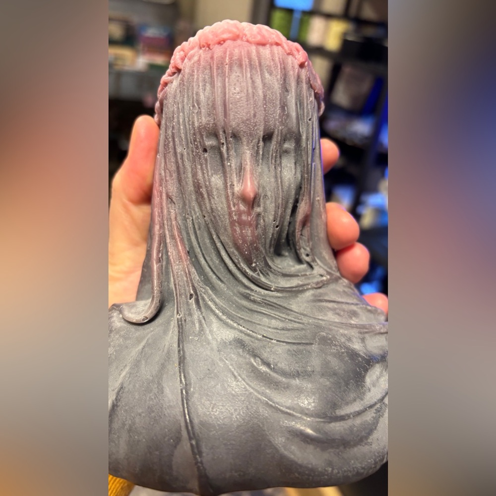 Handmade Veiled Lady Candle White Soy & Paraffin Wax Sculpture